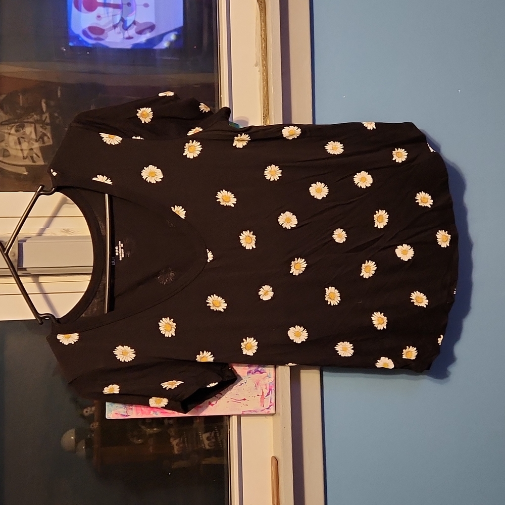 Black, sunflower shirt